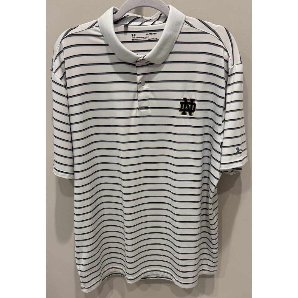 Notre Dame Fighting Irish - Under Armour Polo Shirt - Men's Size XL - White